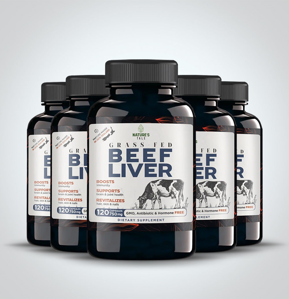 5 Bottles Grass Fed Beef Liver - 25% OFF